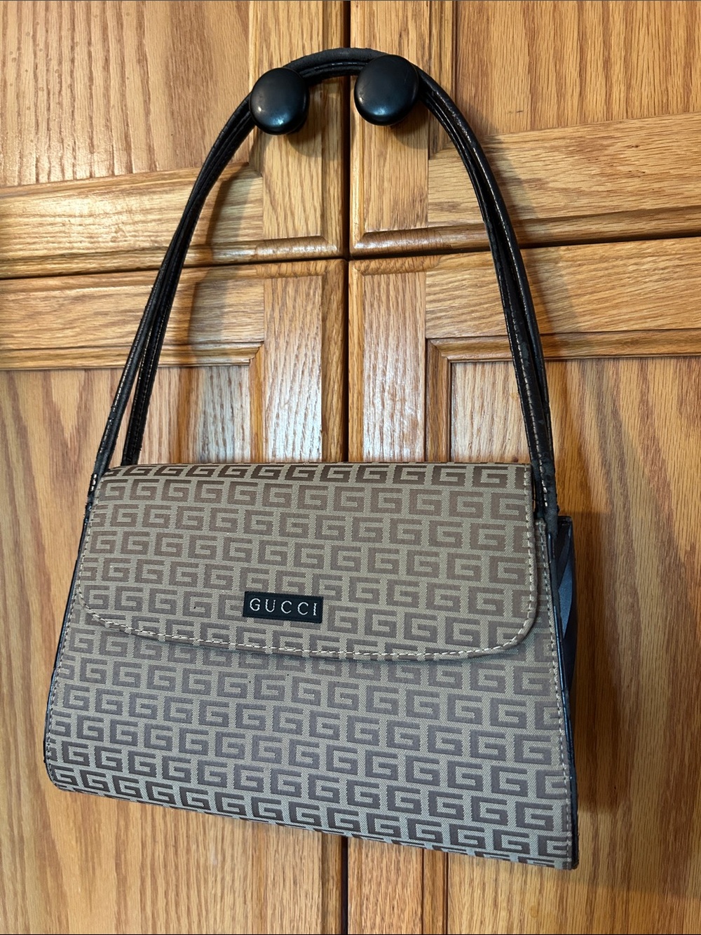 Source Unknown Brown/Black Monogram Shoulder Bag